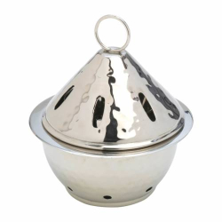 Incense burner nickel plated with drops