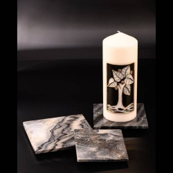 Natural stone candle plate
