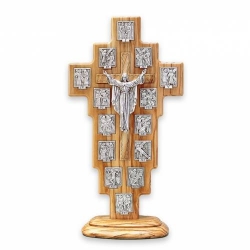 Via Crucis in olive wood and metal
