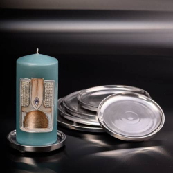 Polished aluminium coaster D 17 cm