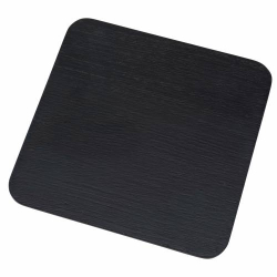 Square black aluminium coaster