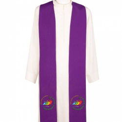 Stuła Kapłańska 4 Kolory Liturgiczne Haft Logo JUBILEUSZ 2025