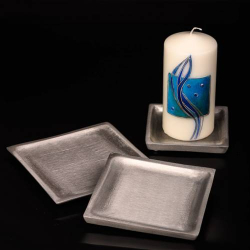 Matte square aluminium candle plate