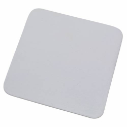 Square white aluminium coaster