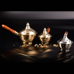 Incense pan with wooden handle