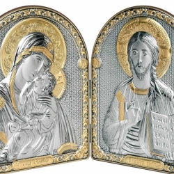 Coppia a libro di Icone Ortodosse da tavolo bilaminato AG