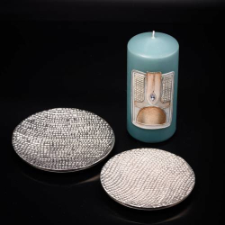 Aluminium coaster honeycomb D 12 cm