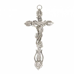 Krzyż Bluszcz Szczotkowany Metal z Ciałem
