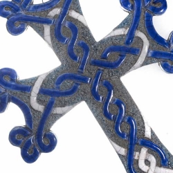 Armenian cross in raku ceramic