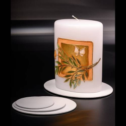 White aluminium coaster 13,5x10 cm
