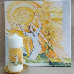 Artystyczna Świeca Radość H 15 cm D 6 cm