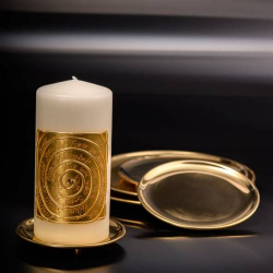 Brass gold coaster D 10 cm