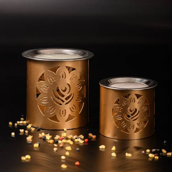 Incense burner iron gold coloured