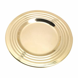Polished striped candle plate D 15 cm