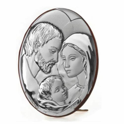 Ikona Sacra Owalna w Srebrze Laminowanym