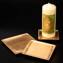 matte square candle plate 11x11 cm