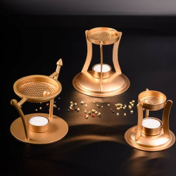 Incense burner gold H 12 cm