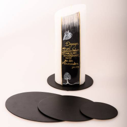 Black aluminium coaster 13,5x10 cm