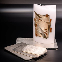 Silver aluminium coaster