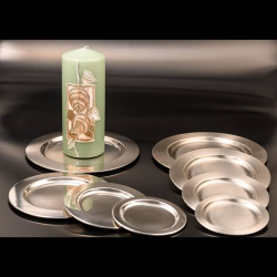 Piatto per candela in acciaio inox
