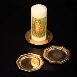 Brass candle plate D 11 cm