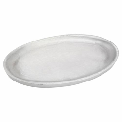 Oval aluminium candle plate