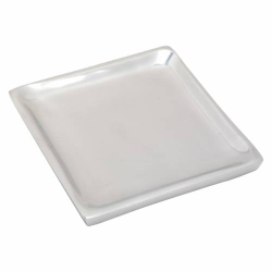Square polished aluminium coaster