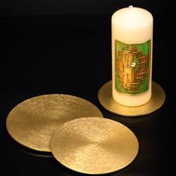 Coaster Alu gold D 10 cm