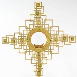 Ostensorio Placcato Oro con Pietre Swarovski