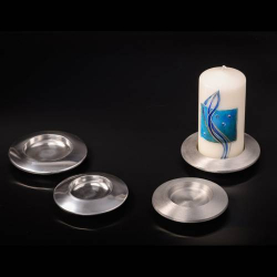 Coaster round polished aluminium
