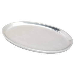 Oval polished candle plate