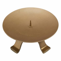 Four footed candle holder of golden iron