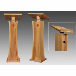Pulpit Drewniany z Czerwonym Krzyżem - Art. 504